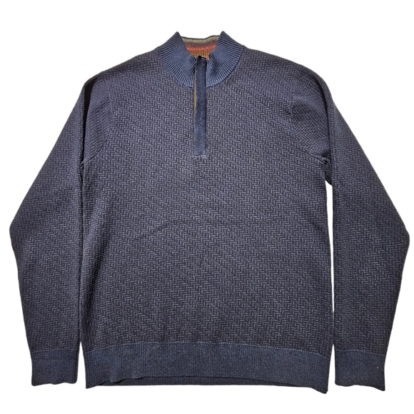 Robert Graham Men's Long Sleeve 1/4 Zip Pullover Sweater Size Medium Wool Blend - Picture 4 of 9